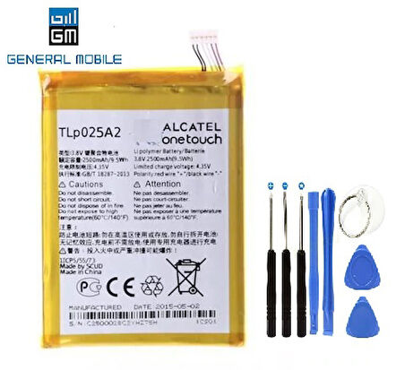 General Mobile Discovery 2 Pil Batarya TLP025A2 ve Tamir Seti