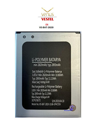 Vestel Venüs E4 Pil Batarya VS-BAT-2820