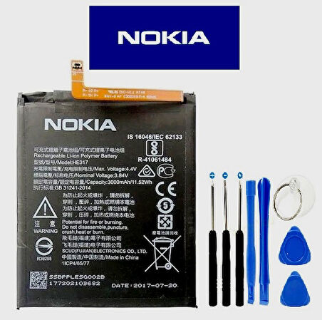 Nokia 6 HE317 Batarya Pil ve Tamir Seti 3000 mAh
