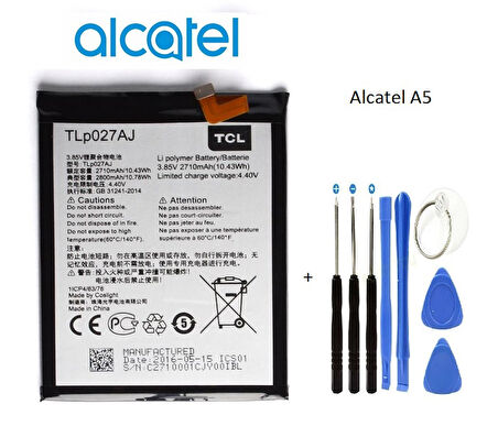 Alcatel A5 OT 6058D-A5 5085D Batarya Pil ve Tamir Seti TLp027A1-AC-AJ