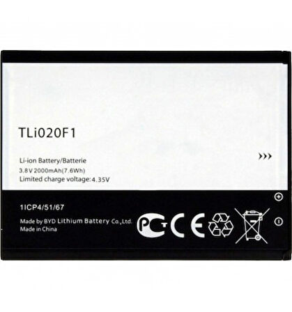 ALCATEL ONE TOUCH TLi020F1 PİXİ4/POP2/OT-7040/7040D/5042 Batarya Pil