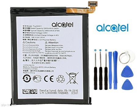 Alcatel Shine Lite Pil Batarya TLp024C1 ve Tamir Seti