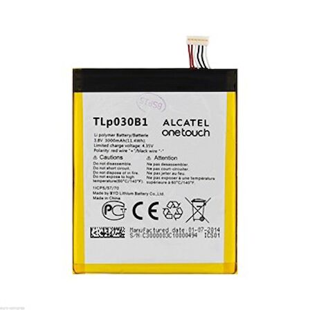 Alcatel One Touch Pop S7 Pil Batarya TLp030B1 ve Tamir seti