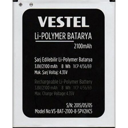 Vestel Venüs V3 5040 Pil Batarya 2100 mAh İthal