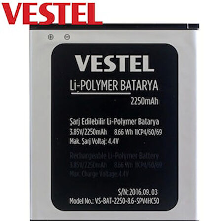 Vestel Venüs V3 5010 Pil Batarya 2250 mAh