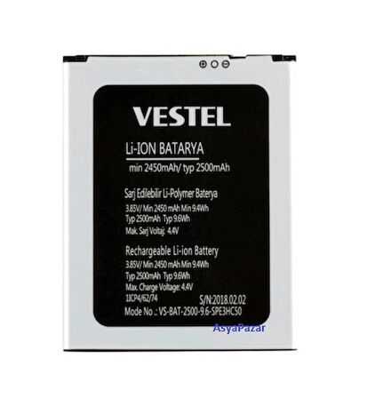Vestel Venüs E3  Pil Batarya VS-BAT-2500 İthal