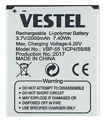 Vestel Venüs 5.5 Pil Batarya 5.5X 5.5V VBP-55 İthal