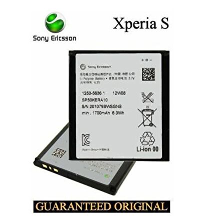 Sony Xperia S Lt26i BA800 Pil Batarya Pil SP50KERA10 Orjinal