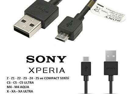 Sony XPERİA Z Z1 Z2 Z3 Z4 Z5 Compact Şarj ve Data Kablosu