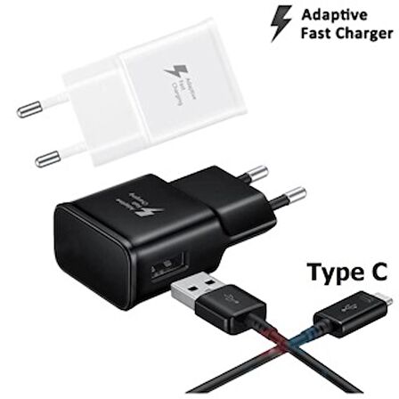 Samsung Galaxy C9 Pro Type-C Hızlı Şarj Cihazı Aleti Beyaz Beyaz