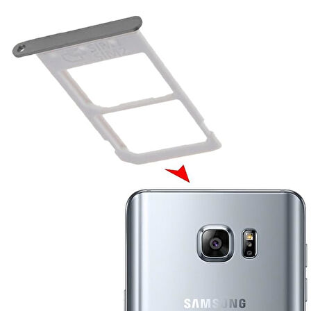Samsung Galaxy Note 5 N920 Sim Kart Kapağı Çift Simli Gri