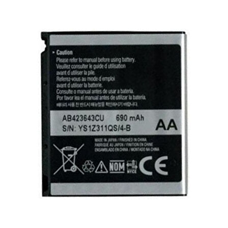 Samsung E840 U100 X820 X828 Pil Batarya AB423643CU