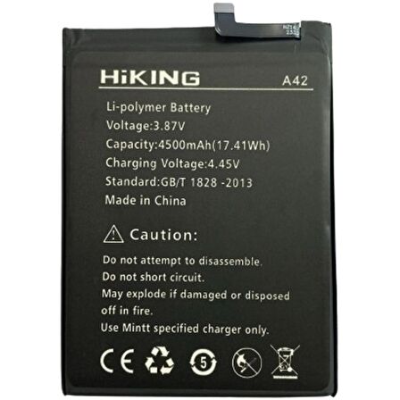 Hikıng A42 Pil Batarya 4500 Mah + Tamir Set