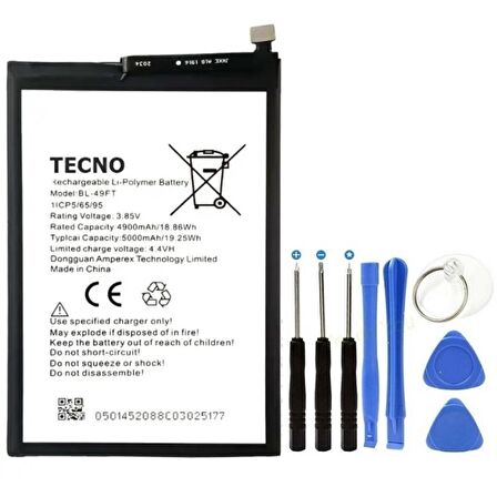 Tecno Spark Go 2020 Pil Batarya Bl-49ft 5000 Mah+tamir Set