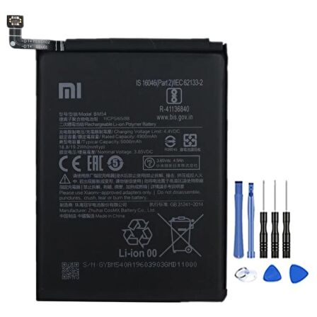 Xioami Note 9t 5g Pil Batarya Bm54 5000 Mah+ Tamir Seti