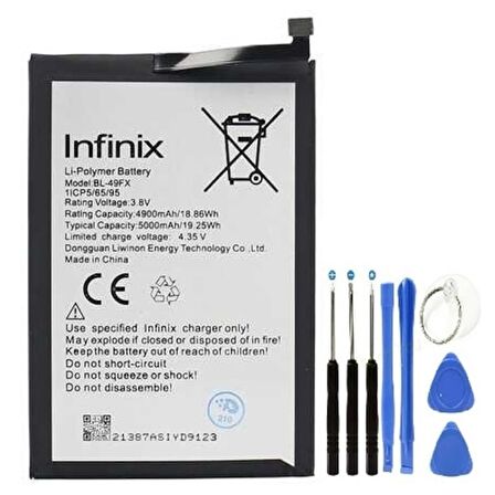İnifix Hot 10 Lite Pil Batarya Bl-49fx+tamir Set 5000 Mah