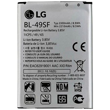Lg G4 Mini Pil Batarya Bl-49sf 2300 Mah