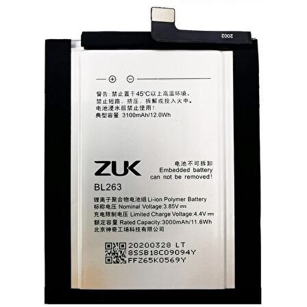 Lenovo Vibe Z2 Pro Pil Batarya Bl263 3100 Mah