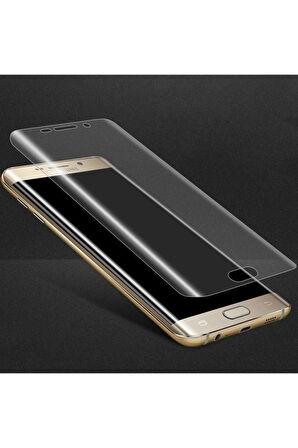 Samsung Galaxy S7 Edge Uyumlu  Tam Kaplayan Kırılmaz Esnek Süper Pet Ekran Koruyucu