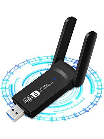 Wifi Usd Adaptör AC1300 Mbps Dual Band USB 3.0 Adaptör Kablosuz Wifi Alıcı