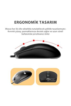 Lenovo Cm103 Usb Kablolu Türkçe Q Klavye & Mouse Set Siyah