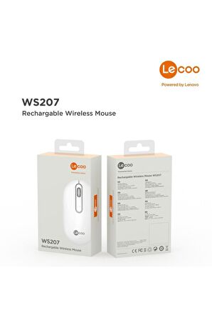 Lenovo Lecoo Ws207 Şarj Edilebilir Kablosuz Mouse Siyah