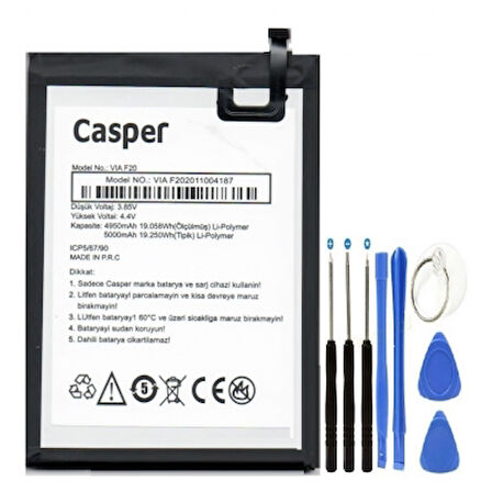 Casper Via F20 Batarya Pil 5000 mAh + Tamir Set