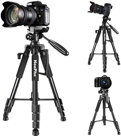 Profesyonel NP-8850 Kamera ve Telefon Standlı 175cm Ayarlanabilir Tripod - Yüksek Stabilite ve Çok Yönlü Kullanım ile Kusursuz Çekimler