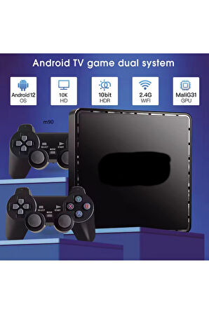 M90 Mini Kablosuz 10000+ Oyun TV/Android Tv Uyumlu 2.4G Atari Oyun Konsolu Gamebox