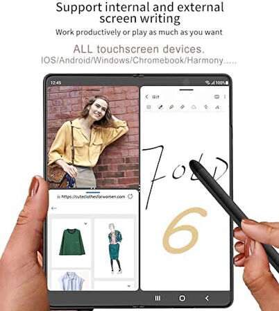 Samsung  Z Fold6 Slim S Pen için Yedek Kalem Z Fold6 S Pen, Galaxy Z Fold6 Slim Pen Fold Edition için Stylus Kalem, Galaxy Z Fold 6 ile Uyumlu Kalemler