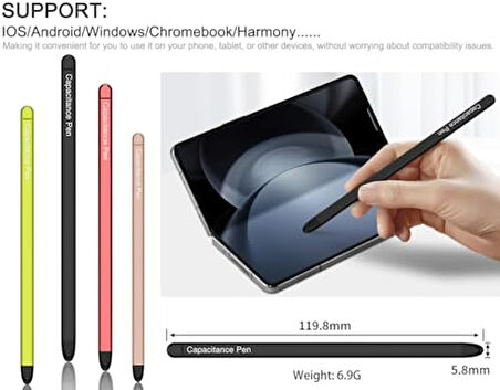 Samsung  Z Fold6 Slim S Pen için Yedek Kalem Z Fold6 S Pen, Galaxy Z Fold6 Slim Pen Fold Edition için Stylus Kalem, Galaxy Z Fold 6 ile Uyumlu Kalemler