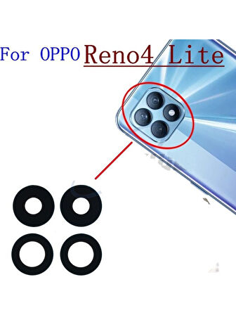 Oppo Reno 4 Lite Arka Kamera Camı Lens Yapışkanlı