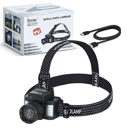 SENSÖRLÜ CREE TG LED  ŞARJLI KAFA LAMBASI WATTON WT-625