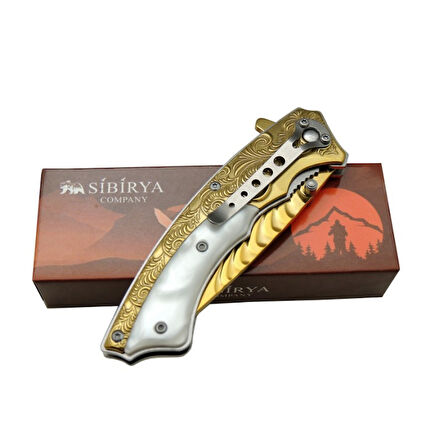 Sibirya İşlemeli Çakı Gold Marka:Sibirya Ürün Kodu: S-2063A 19,5 CM