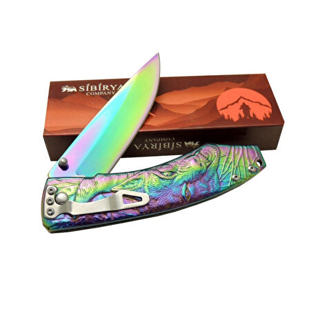 Sibirya Kurt Çakı Gökkuşağı Marka:Sibirya Ürün Kodu: S-2072X 21 CM