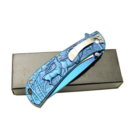 Geyikli Çakı Blue Çift Ürün Kodu: YST5950BL 20 CM