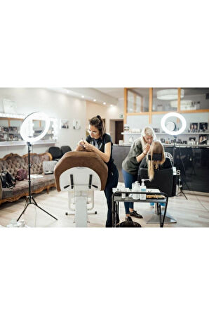 Ring Light Led Işık Halkası 21 Inç 54 cm Profesyonel Stüdyo Işığı Ve 210 cm Monopod Güzellik Merkezi