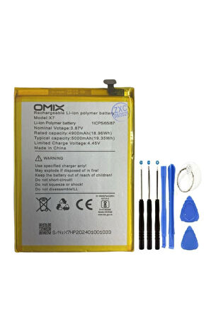 Omix X7 Pil Batarya 5000 mAh 1CP5/65/87 + Tamir Set