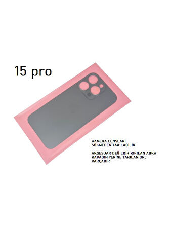 Apple iPhone 15 Pro Arka Pil Batarya Kapağı (Cam)