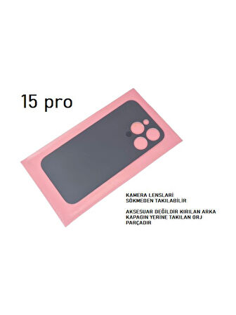 Apple iPhone 15 Pro Arka Pil Batarya Kapağı (Cam)