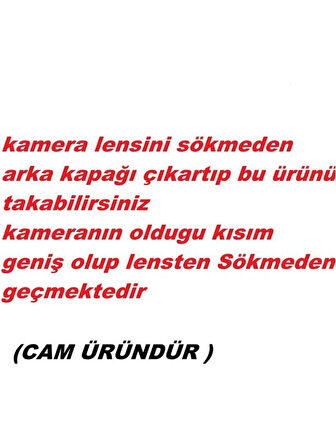 - iPhone 15 Pro Max Arka Pil Batarya Kapağı - Cam Kapak Geniş Lens Deliği