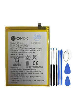 Omix X700 2. Nesil BP1930 Pil Batarya + Tamir Set 5000 mAh