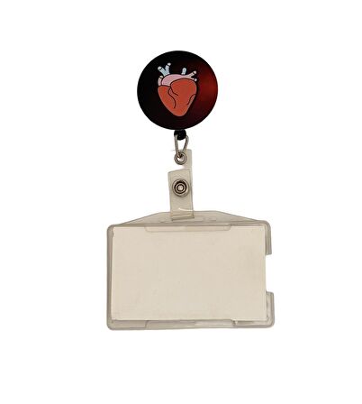 Kalp Temalı Metal Yoyo Kartlık Yoyo Yaka Kartlığı