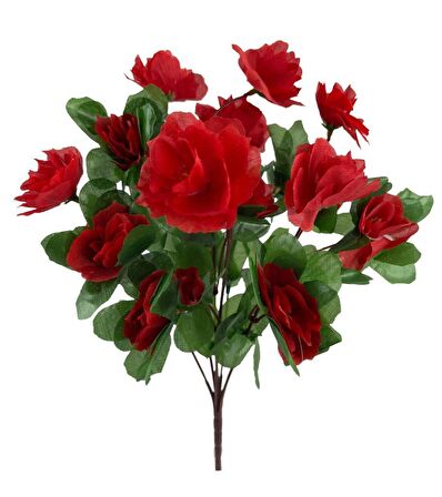 Yapay Çiçek Kırmızı Açelya Demeti 7 Dallı 33*20cm