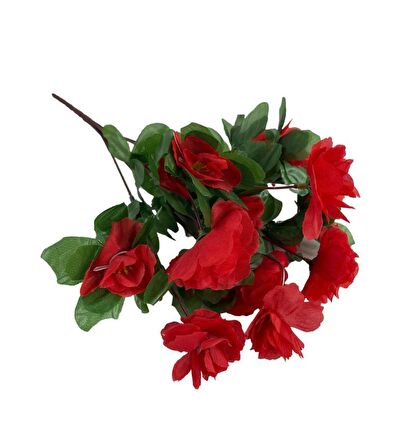 Yapay Çiçek Kırmızı Açelya Demeti 7 Dallı 33*20cm