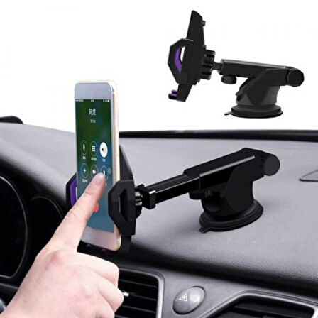 Araç İçi Cam ve Torpido Vantuzlu Telefon Tutucu