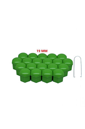 Viteksa Bijon Kapağı Düz 19mm Yeşil 20li Set