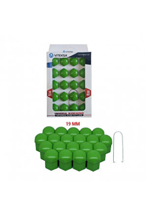 Viteksa Bijon Kapağı Düz 19mm Yeşil 20li Set