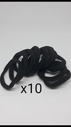 10'lu Siyah Lastik Saç Tokası Siyah