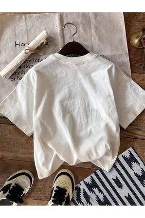 Unisex Leopar Desenli Kurdele Baskılı Tasarım Tshirt